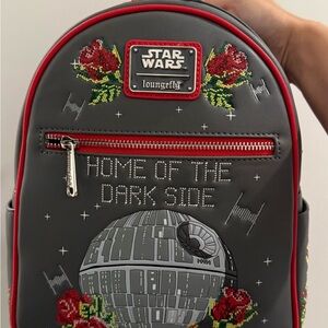 Loungefly Star Wars Backpack with Red and Gray Embroidery